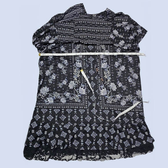 Style & Co Bohemian Floral Patterned Geo-Print Lace-Hem Peasant Top - Picture 12 of 16